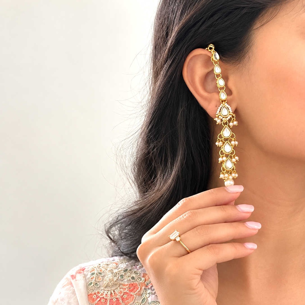Meera Kundan Ear Chain