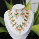 Diya Kundan Crescent Necklace Set