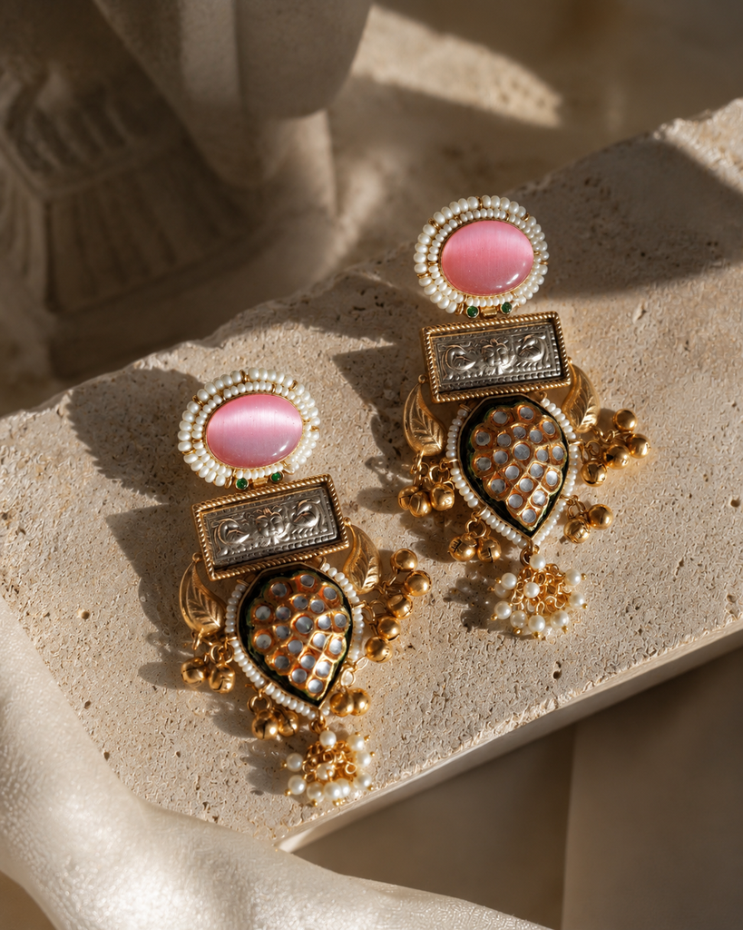 Avni Kundan Drop Earrings | Nish Jewels