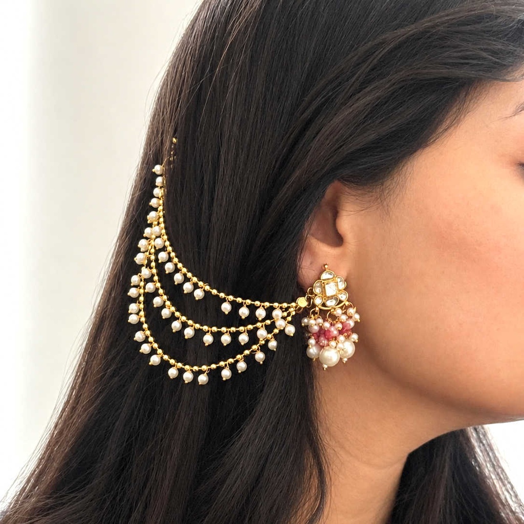 Kiran Pearl Ear Chains